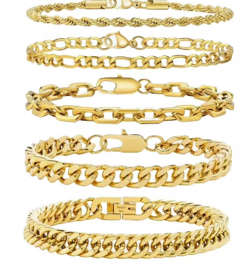Gold plated woman, and men bracelet￼